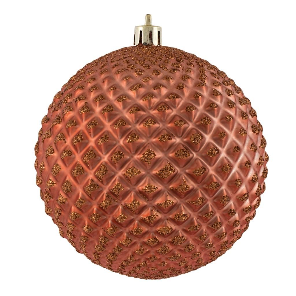 2.8" Coral Durian Glitter Ball Christmas Ornament (12 Pack)