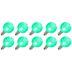 0.5 watt G50 Intermediate Screw Base Green Faceted Dimmable LED (10 pack)