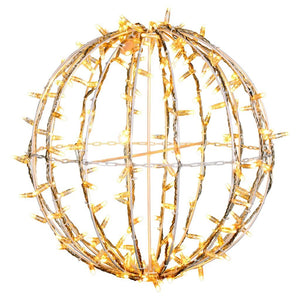 180 Light 20" Transparent Wire White Powder Coated Frame Pure Warm Jumbo LED Sphere