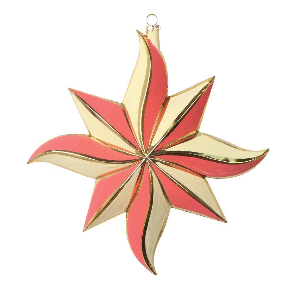 Vickerman 7.5" Coral 8 Point Star Christmas Ornament (2 Pack)
