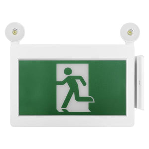 2.8 watt 120/347 volt White Panel / Green Letters LED Exit and Emergency Light Combo  - Image 4