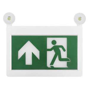 2.8 watt 120/347 volt White Panel / Green Letters LED Exit and Emergency Light Combo  - Image 2