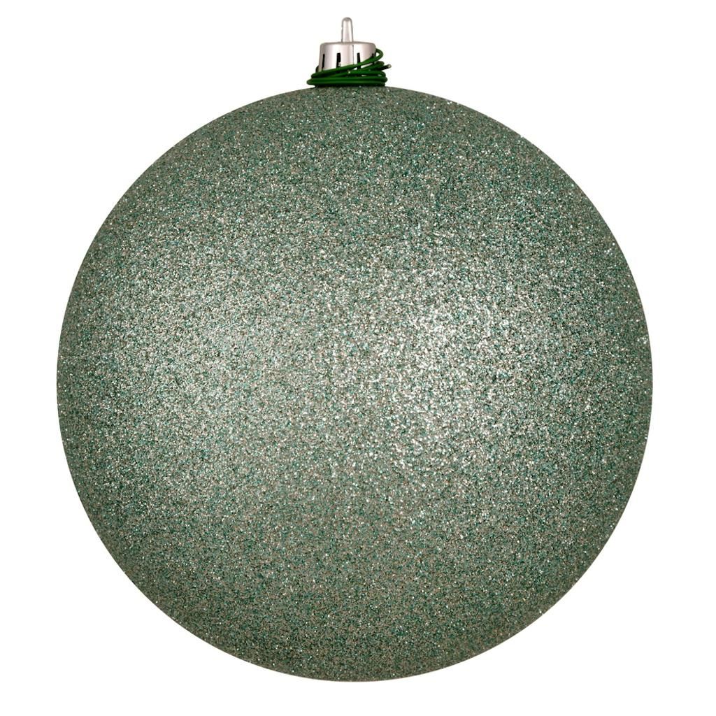 Vickerman 10" Gray Mint Glitter Ball Christmas Ornament