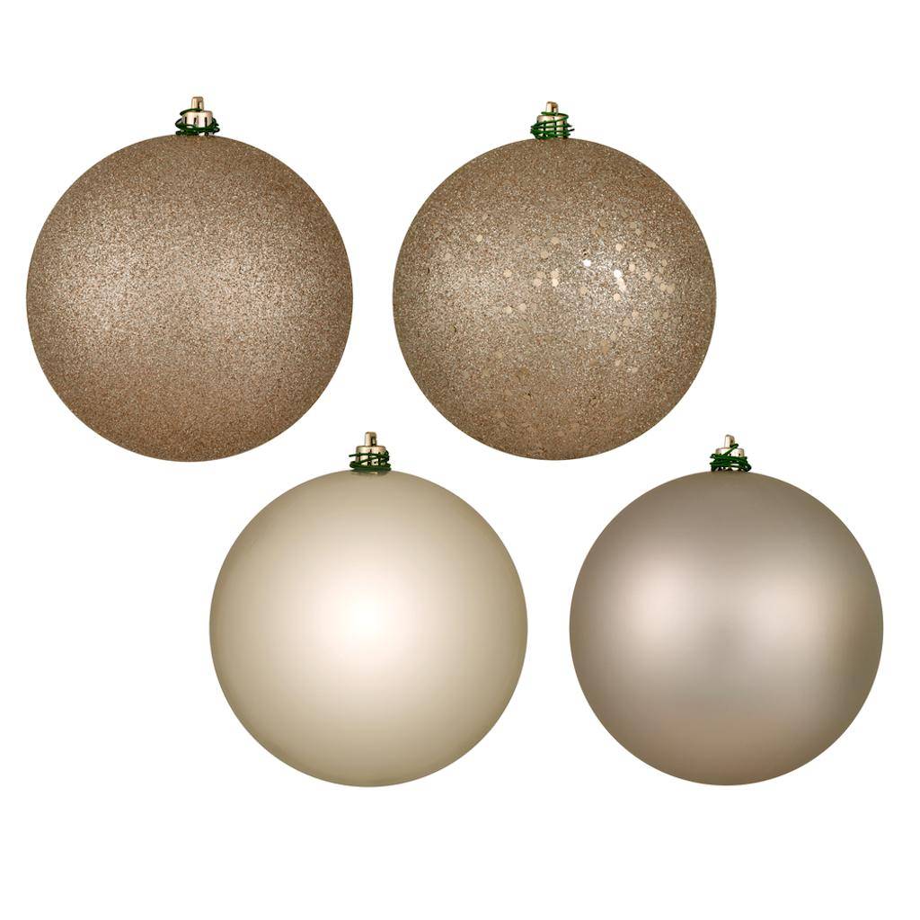 Vickerman 3" Oat 4-Finish Ball Christmas Ornament (16 Pack)