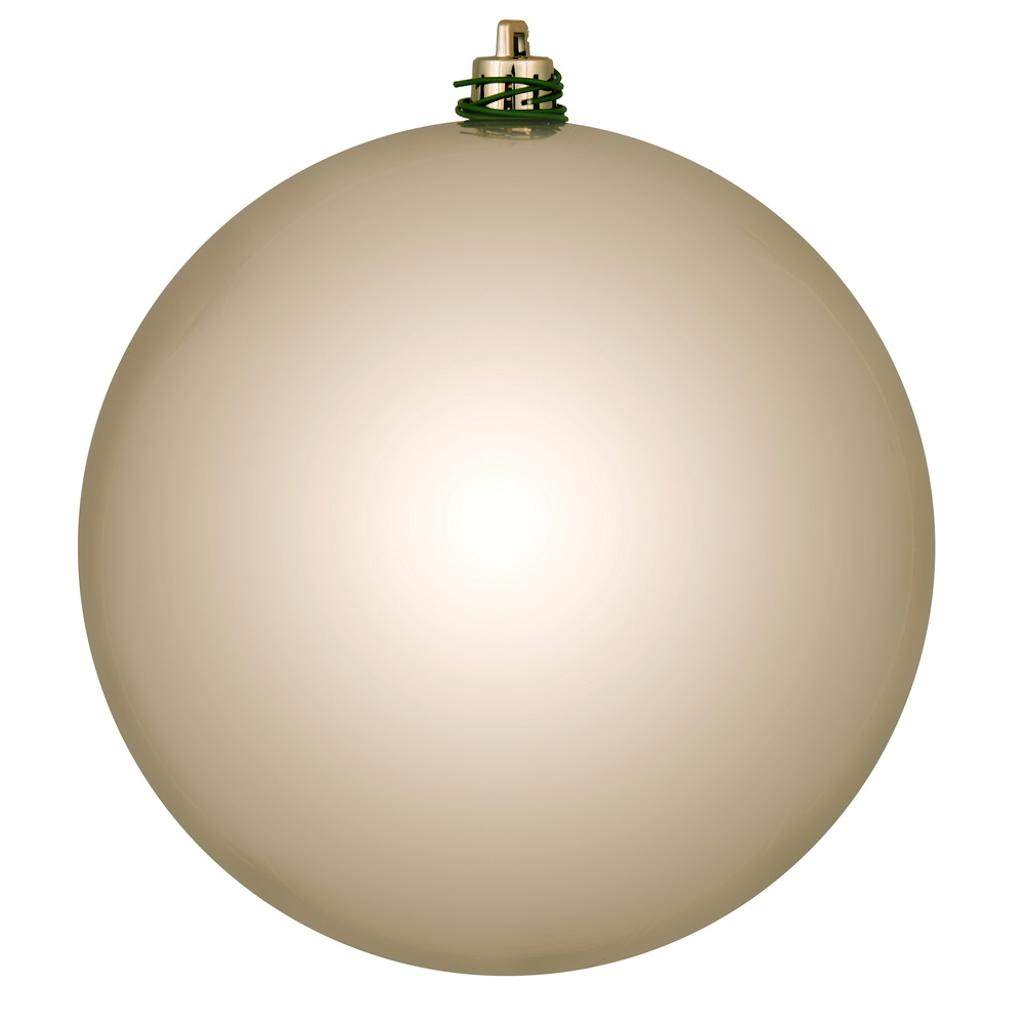 Vickerman 10" Oat Shiny/Reflective Ball Christmas Ornament