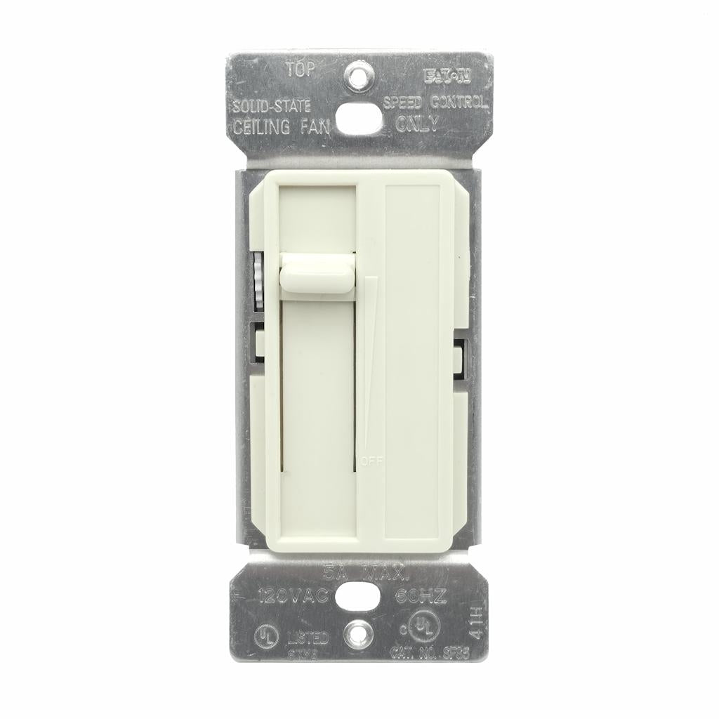 Cooper Light Almond Single Pole Slide Fan Control