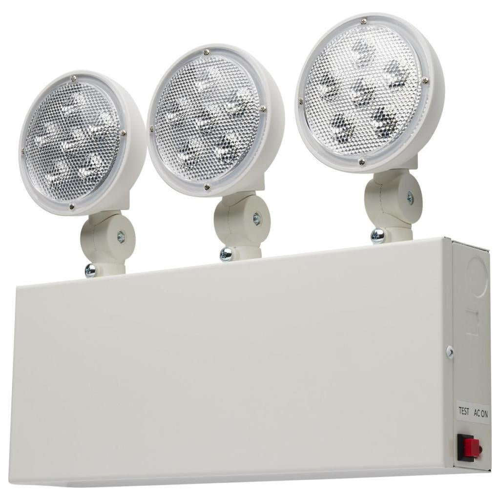 1.5 watt 120/277 volt White Tri Head Indoor LED Emergency Light