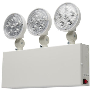 1.5 watt 120/277 volt White Tri Head Indoor LED Emergency Light