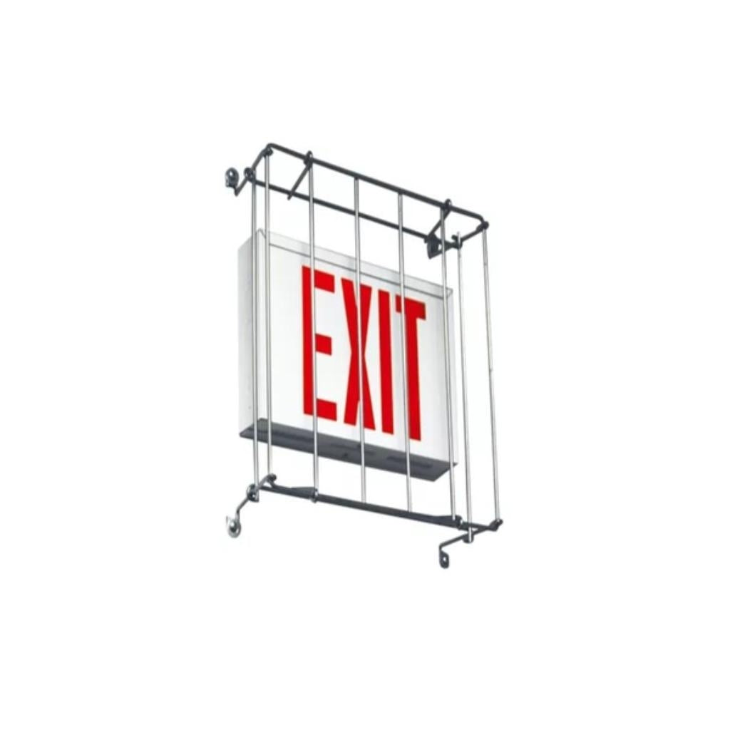 White Metal Emergency Sign/Wire Guard