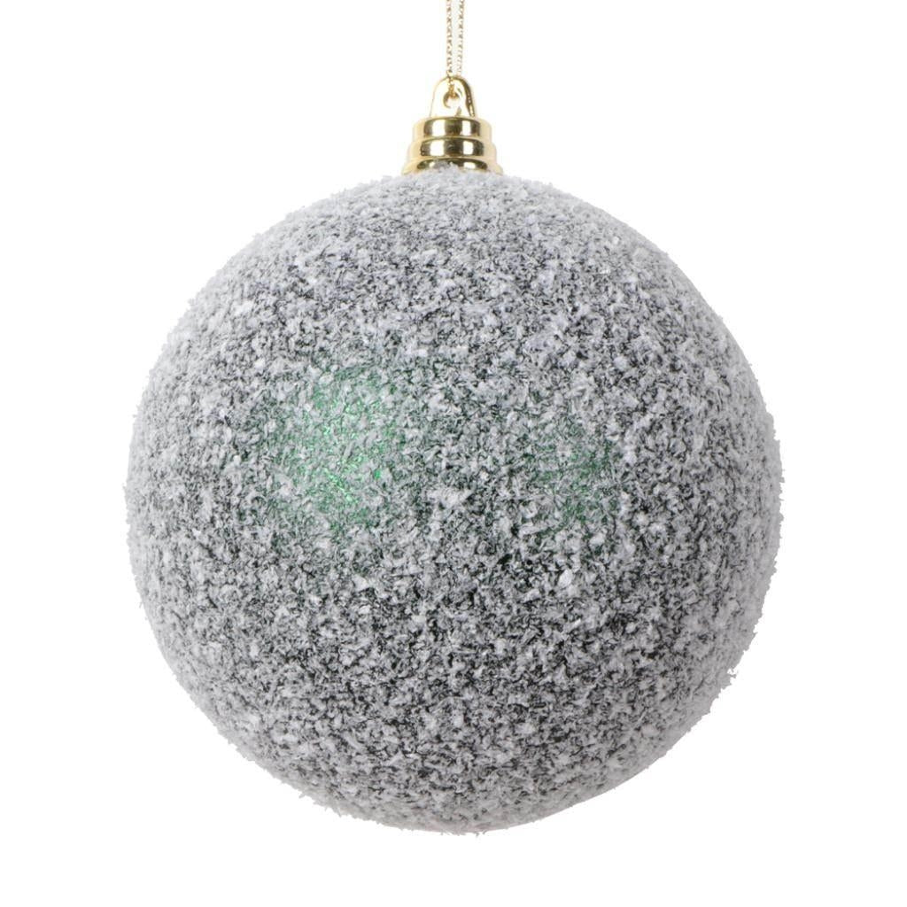 4'' Midnight Green Matte Snow Ball Christmas Ornament (4 Pack)