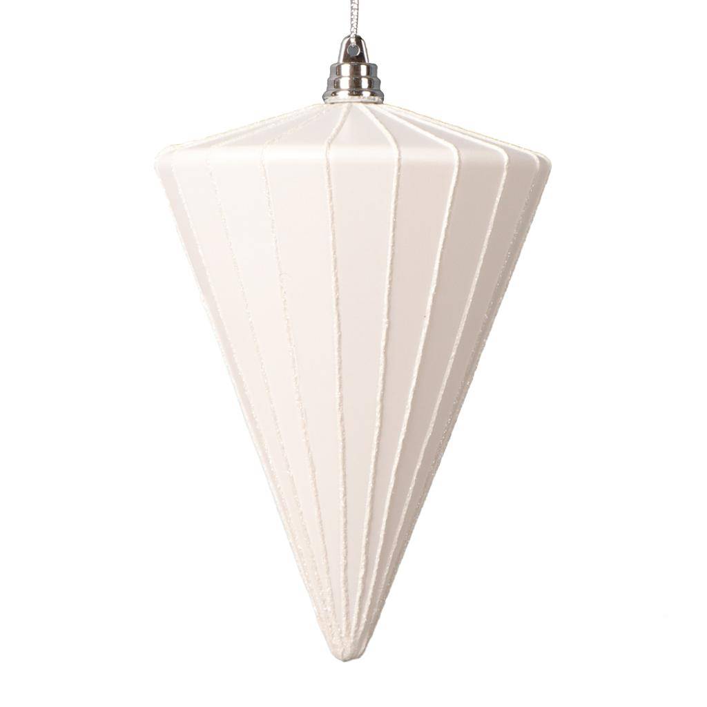 Vickerman 6" Matte White Cone Ornament (3 Pack)