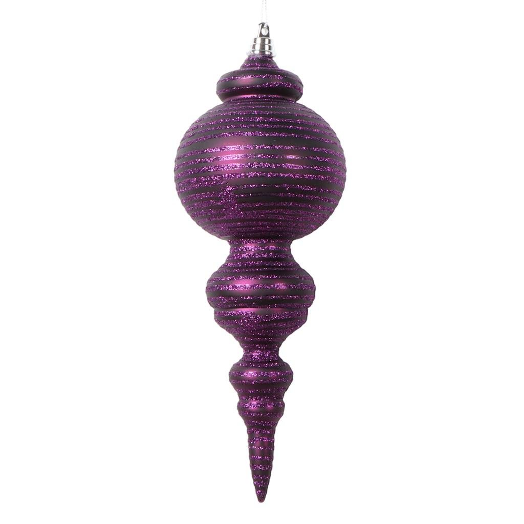 Vickerman 10" Matte Plum Cone Ornament (2 Pack)