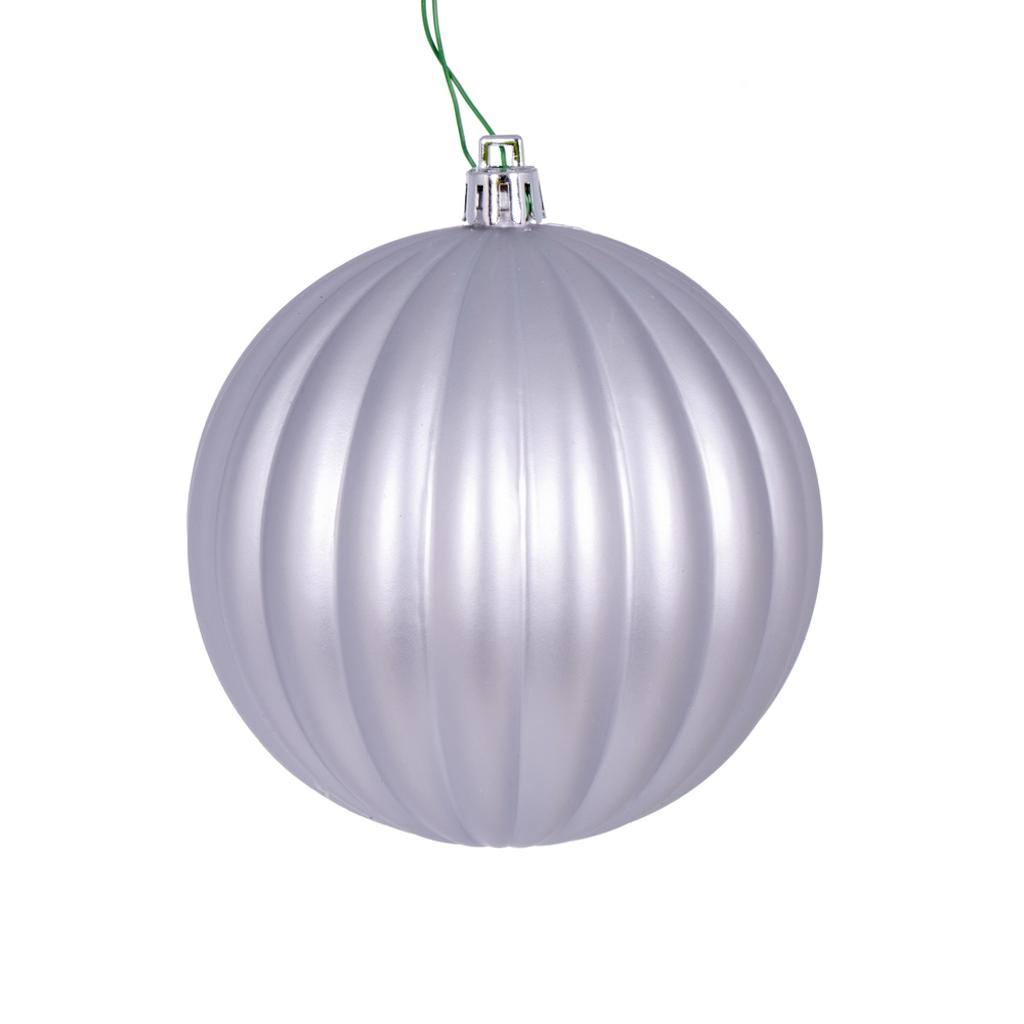 Vickerman 4" Silver Matte Lined Ball Ornament (6 pack)