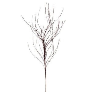37" Artificial Chocolate Wavy Twig Glitter Spray (6 Pack)