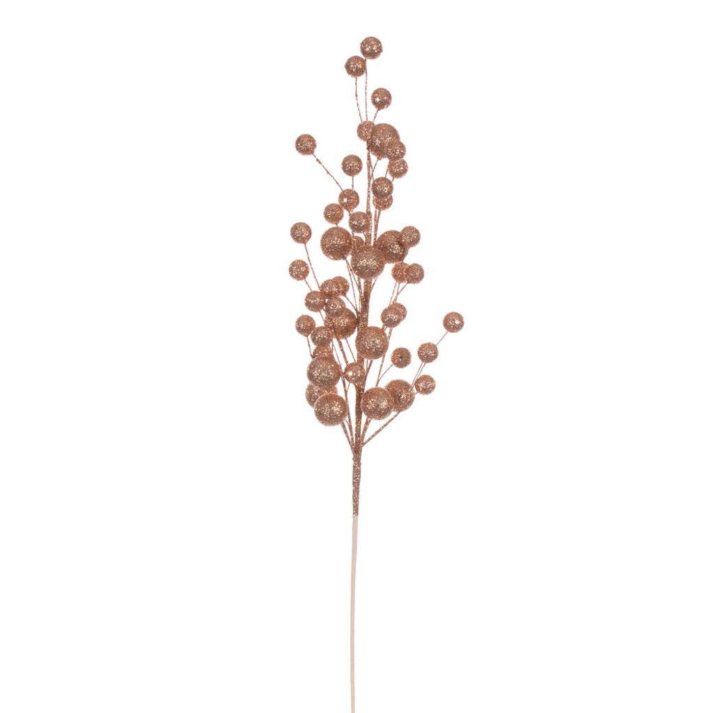 27" Artificial Rose Gold Multi Ball Glitter Spray (4 Pack)