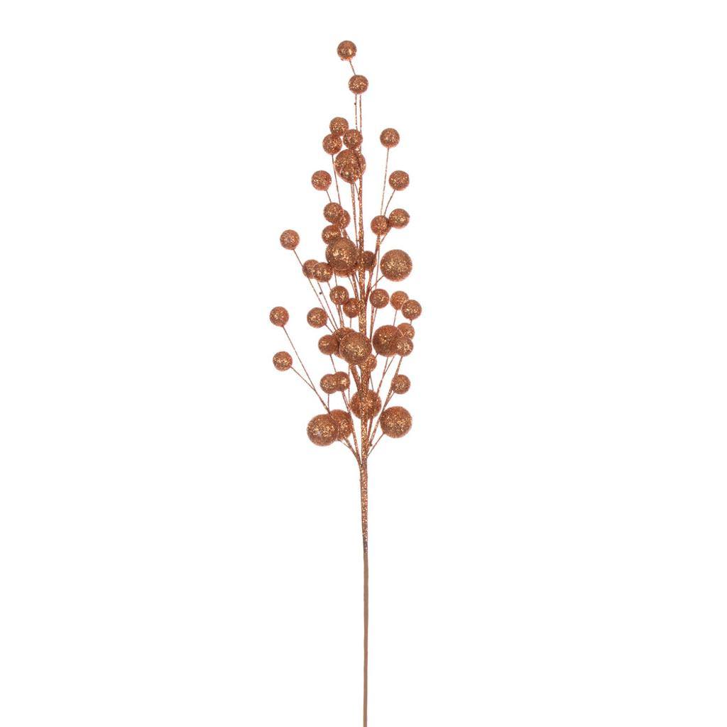 27" Artificial Copper Multi Ball Glitter Spray (4 Pack)