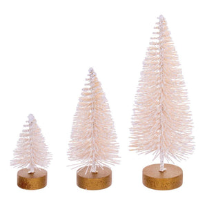 3" / 5" / 7" Cream Sisal Bottle Brush Tree Set (3 Pack)