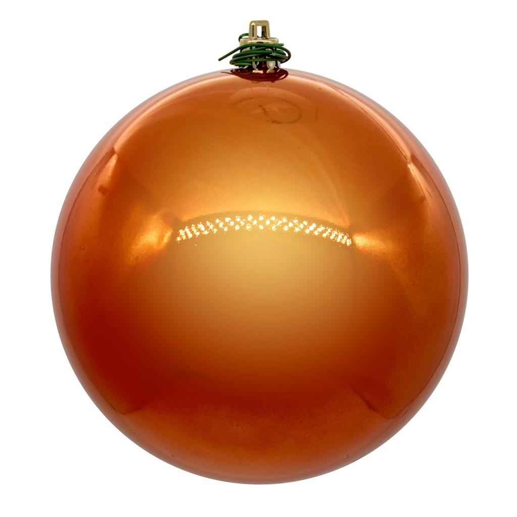 Vickerman 4" Burnished Orange Pearl Ball Ornament (6 Pack)
