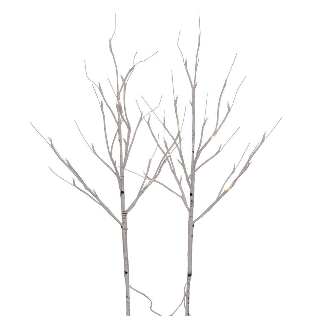 Vickerman 30" Artificial White Birch Branch 40 Battery Operated Warm White LEDs (2 Pack)