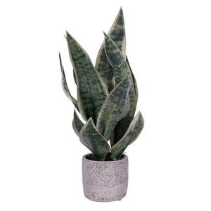 18" Artificial Light Green Snake Plant Potted Plant