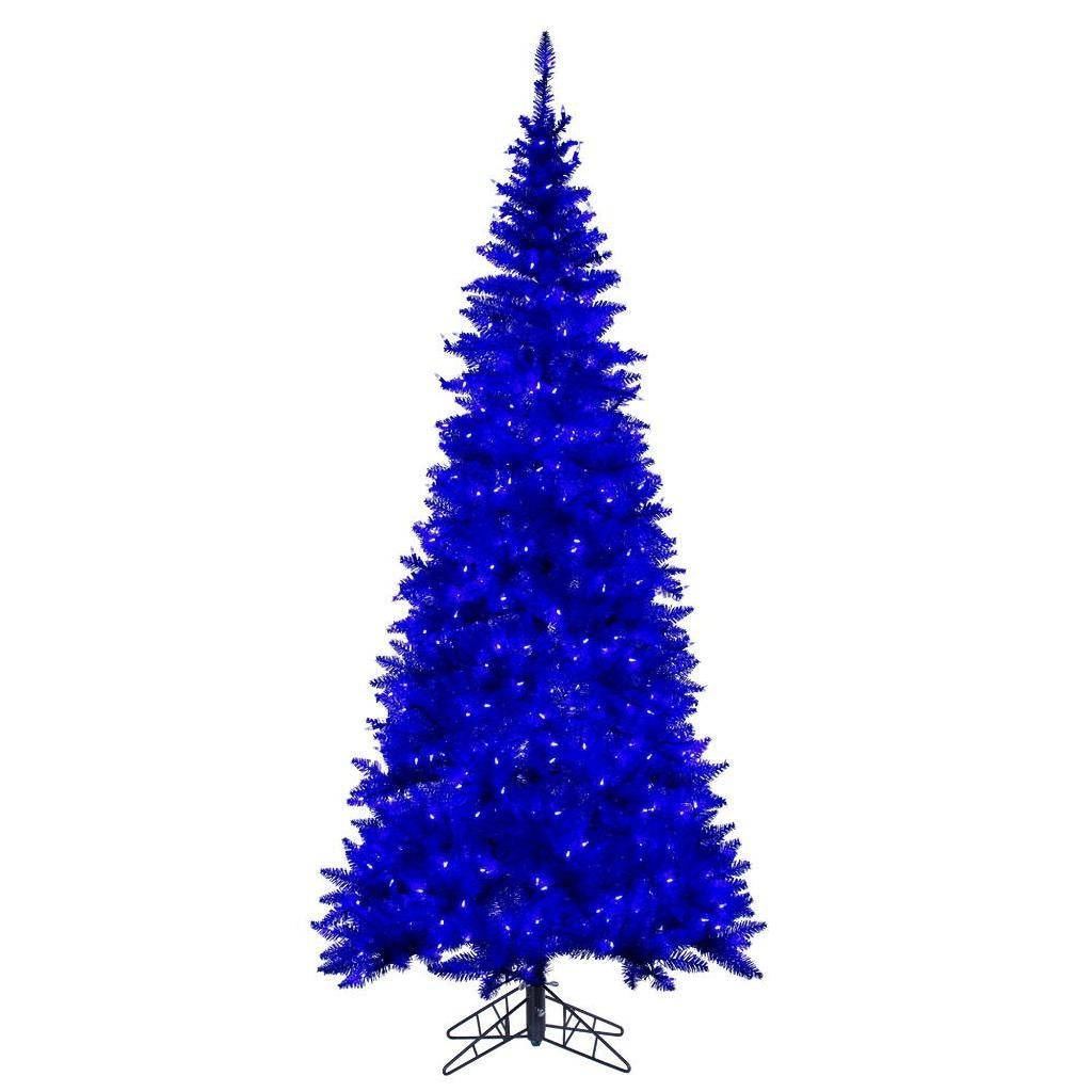10' x 50" Blue Slim Fir 900 LED Light Prelit Christmas Tree