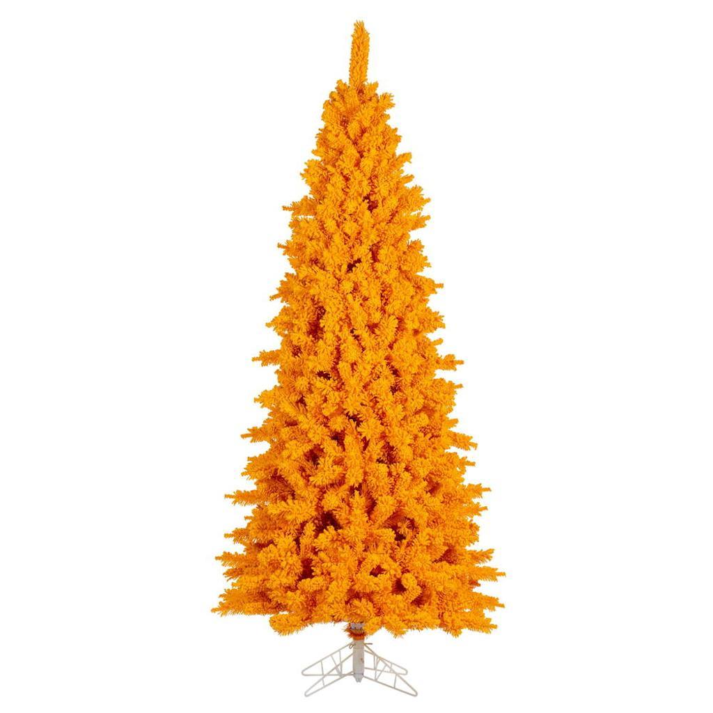Vickerman 6.5' x 38" Flocked Yellow 1002 Tips Christmas Tree
