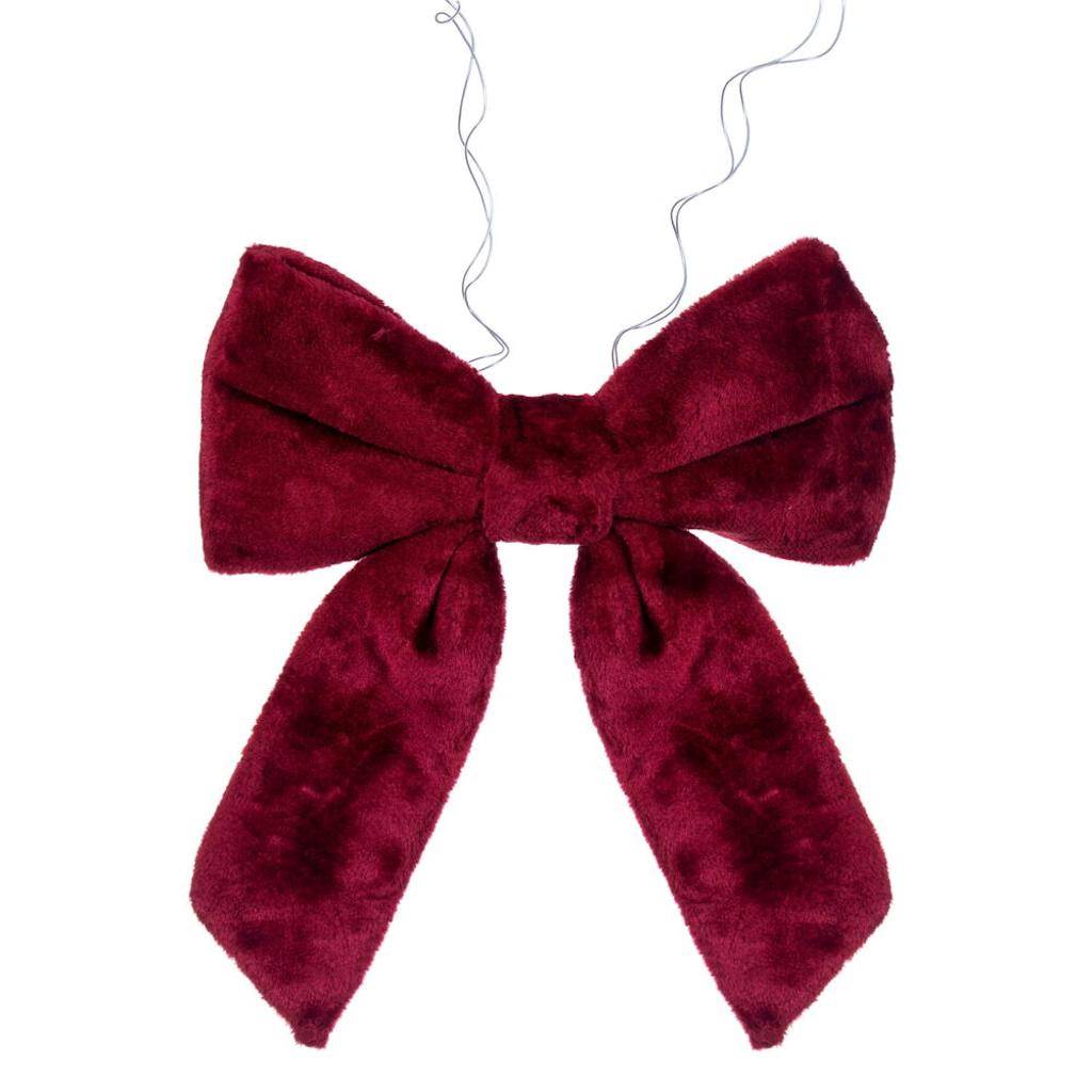 12" x 15" Burgundy Faux Fur Christmas Bow