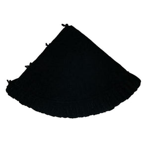 60" Plush Black Velvet Christmas Tree Skirt - Image 2