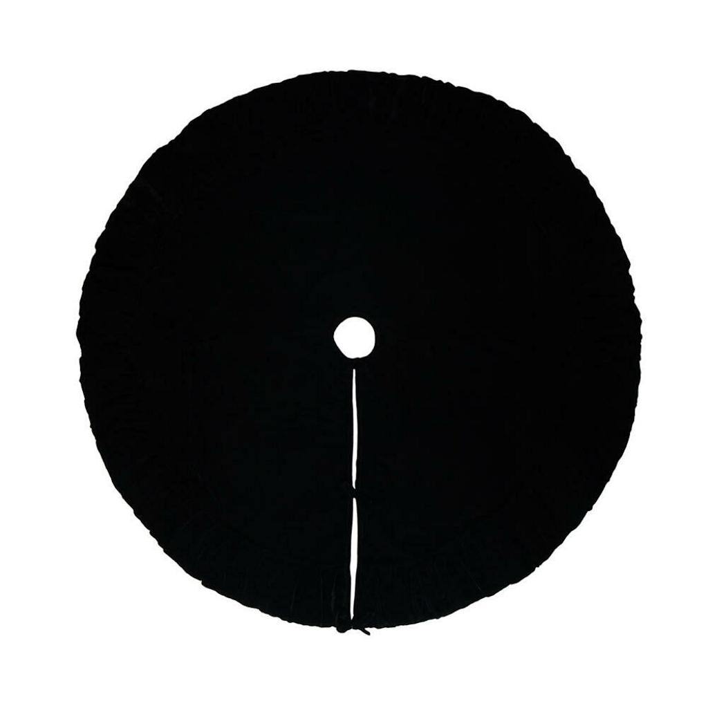 60" Plush Black Velvet Christmas Tree Skirt