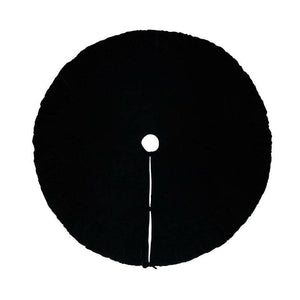 60" Plush Black Velvet Christmas Tree Skirt