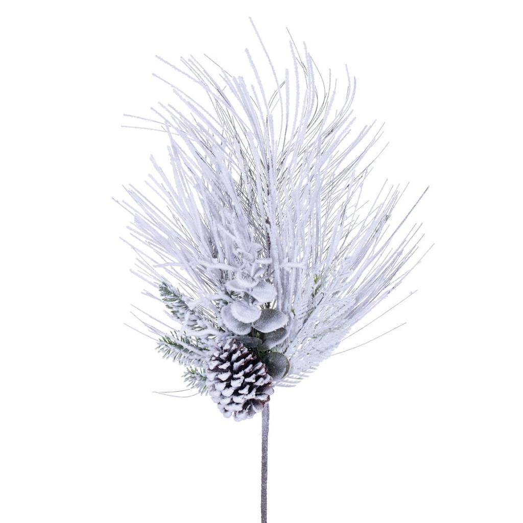 Vickerman 24" Artificial Flocked Green Long-Needle Spray (2 Pack)