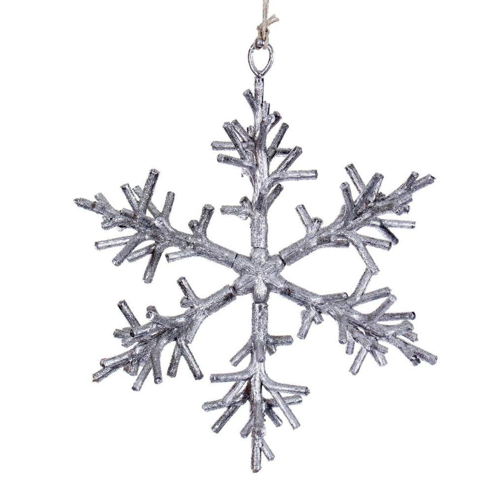 6" Silver Twig Snowflake Ornament (6 Pack)
