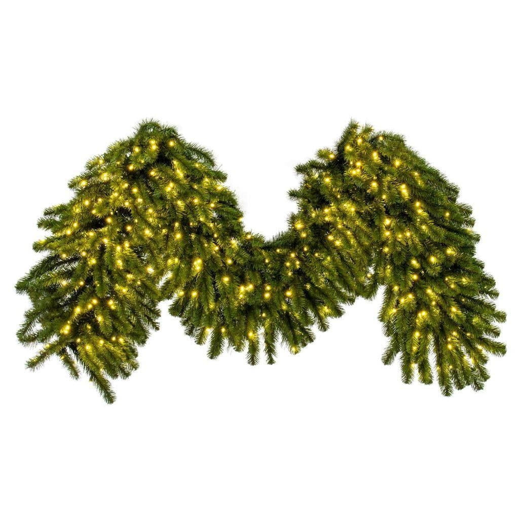 9' x 24" Artificial Deluxe Sequoia Pine Pre-Lit Guage Galvanized Wire Garland