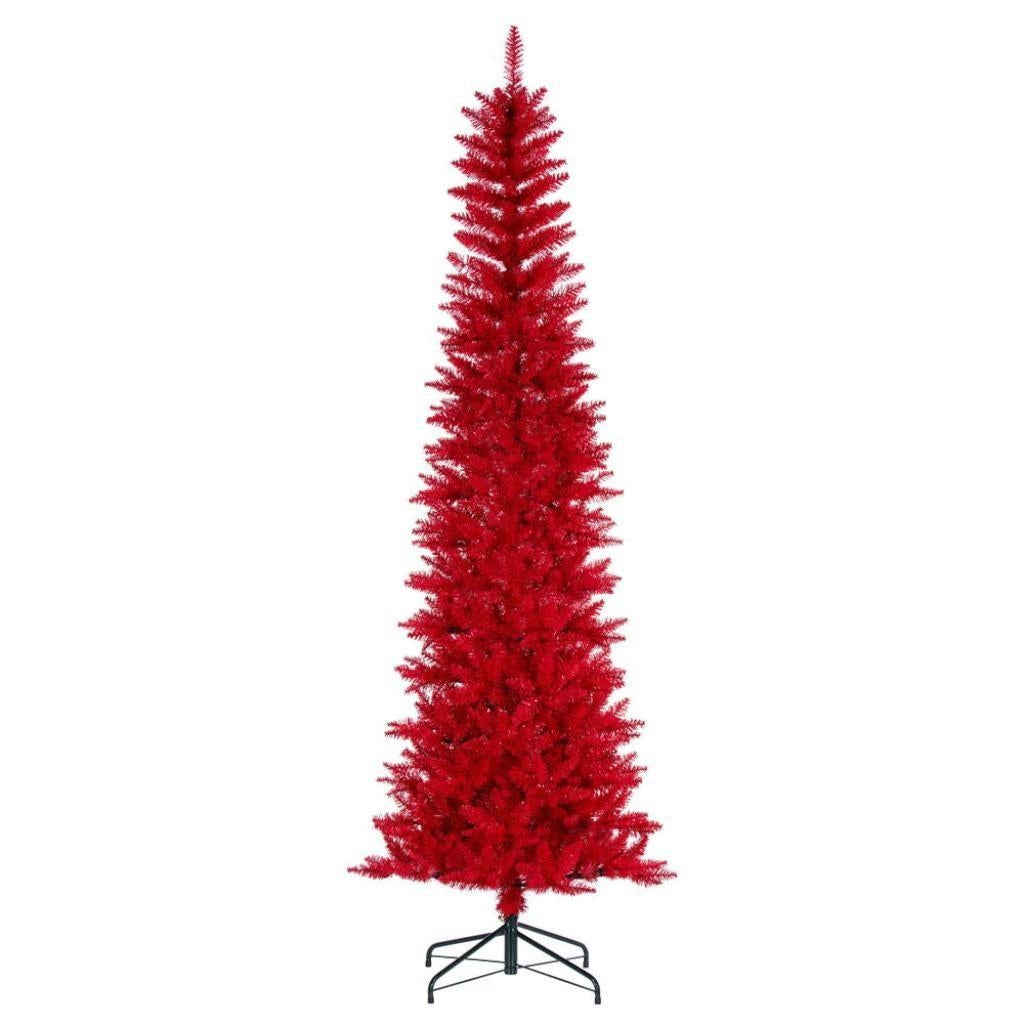 7.5' x 32" Red Pencil Unlit Artificial Christmas Tree
