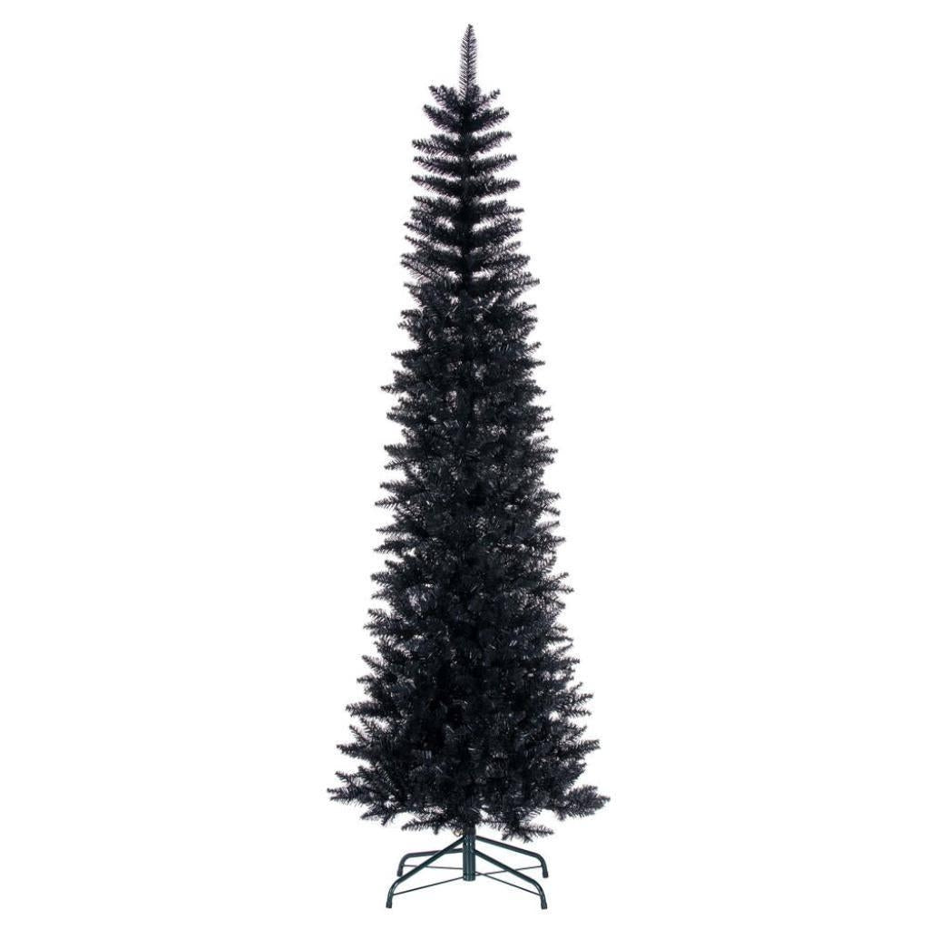 7.5' x 32" Black Pencil Unlit Artificial Christmas Tree