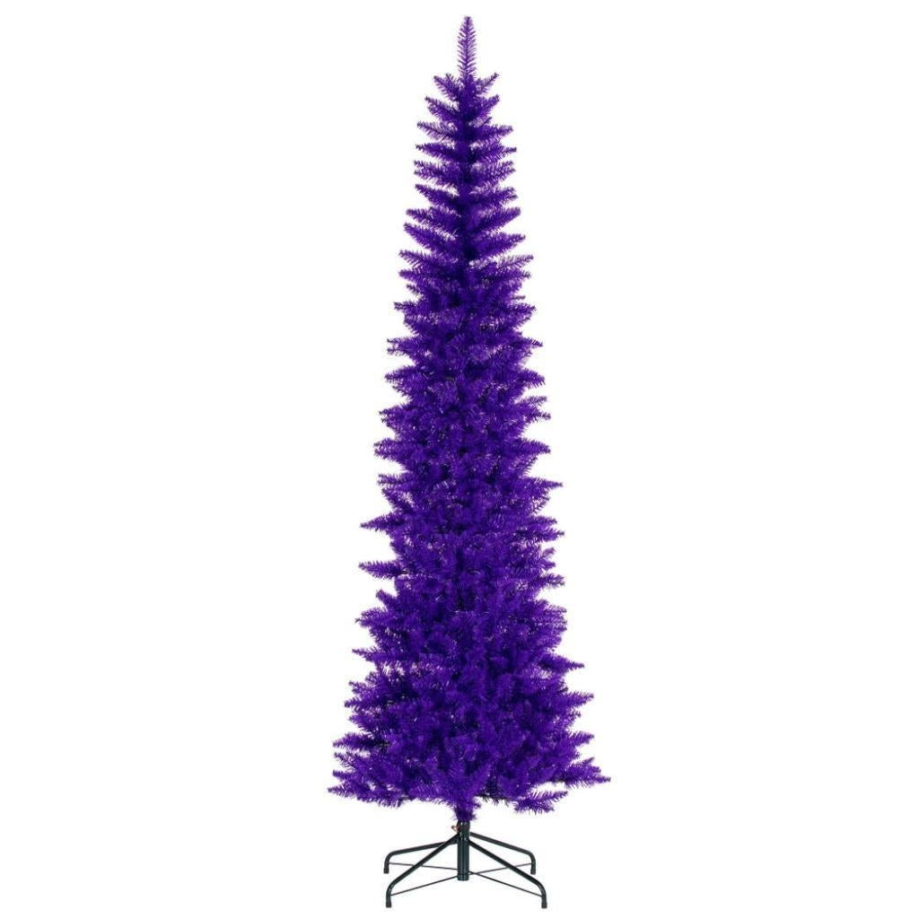 6.5' x 28" Purple Pencil Tree Unlit Artificial Christmas Tree