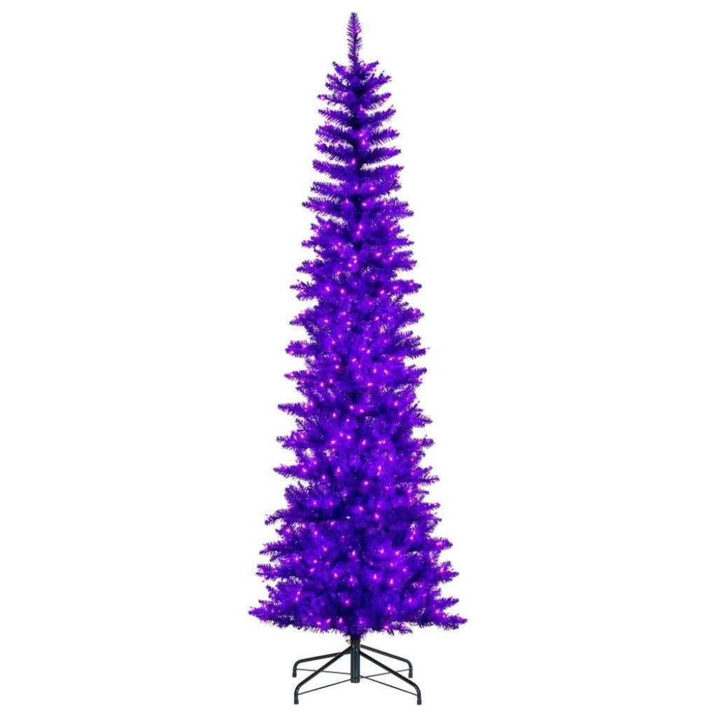 Vickerman 6.5' x 28" Purple Pencil 400 Light Artificial Christmas Tree