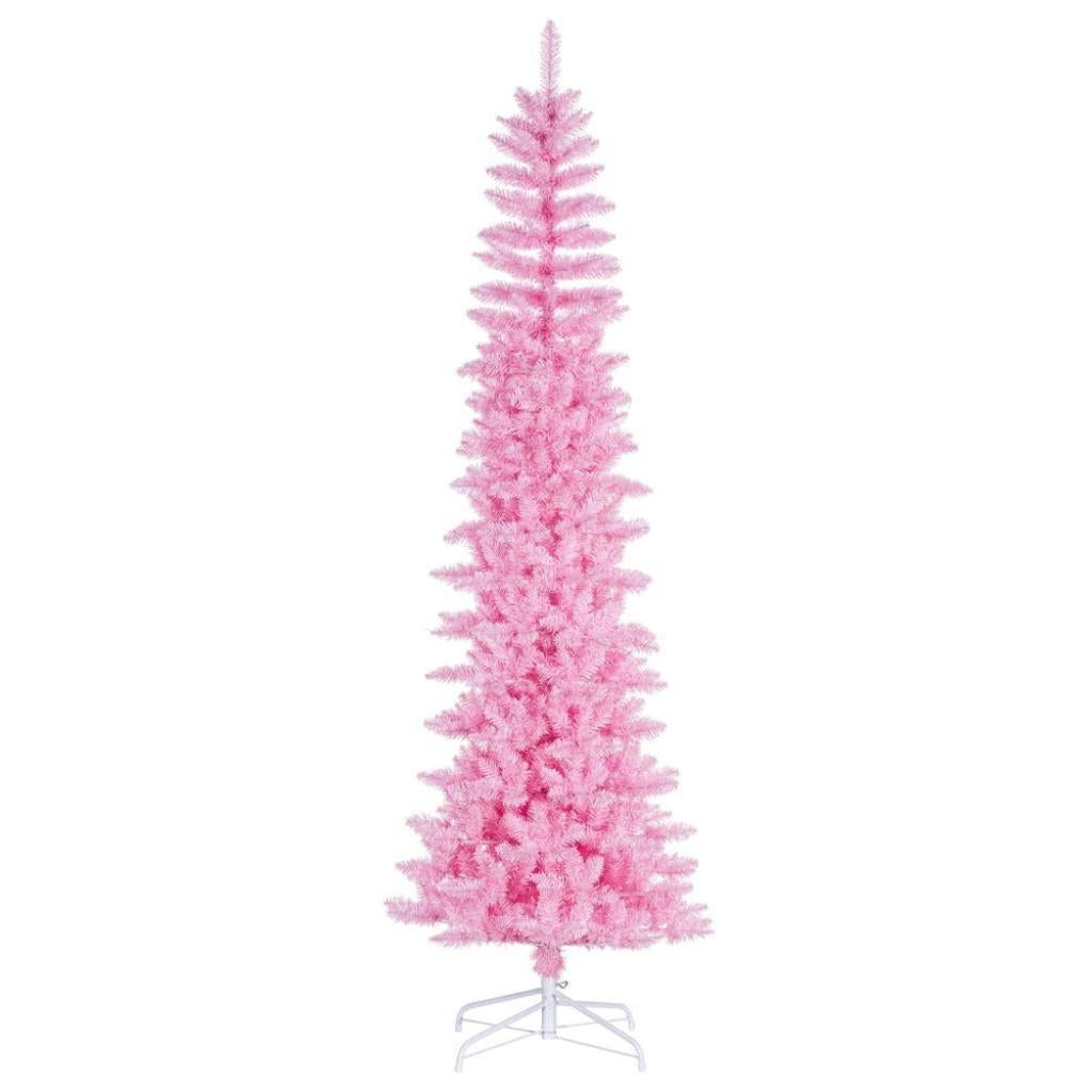 6.5' x 28" Pink Pencil Tree Unlit Artificial Christmas Tree