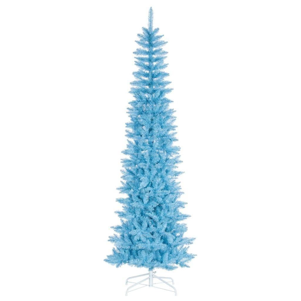 6.5' x 28"  Sky Blue Pencil Tree Unlit Artificial Christmas Tree