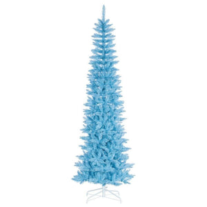 6.5' x 28"  Sky Blue Pencil Tree Unlit Artificial Christmas Tree