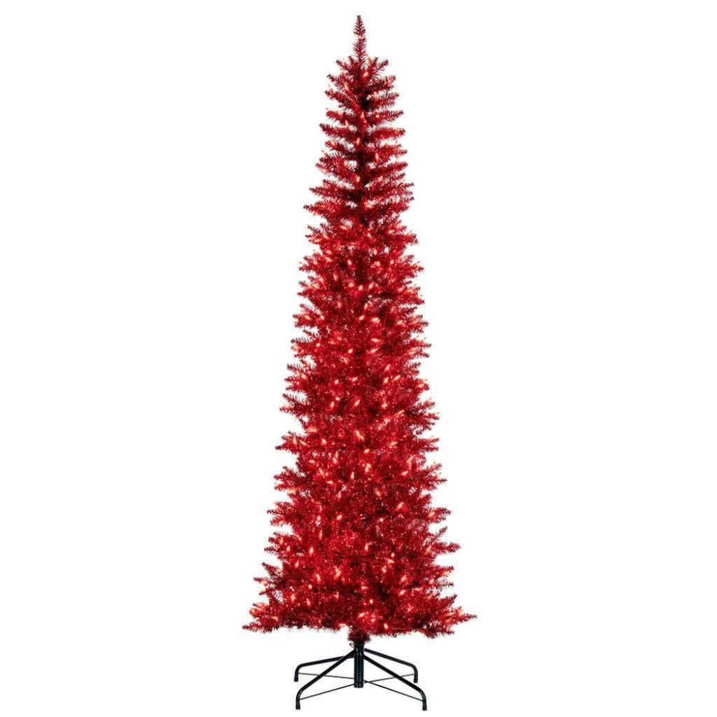 8.5' x 38" Red Pencil DuraLit 600 Red Lights Artificial Christmas Tree