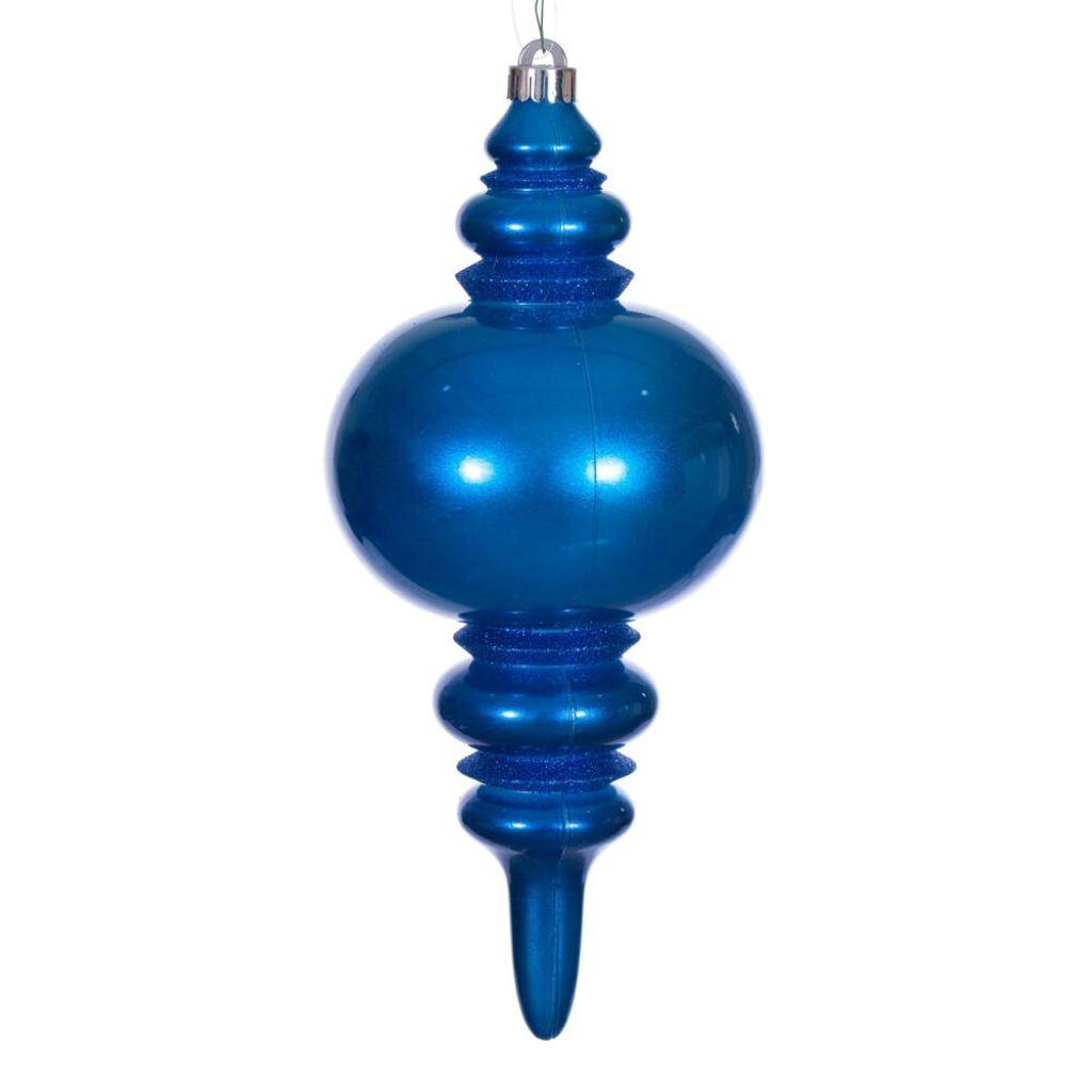 Vickerman 13" Blue Candy Glitter Finial Christmas Tree Ornament
