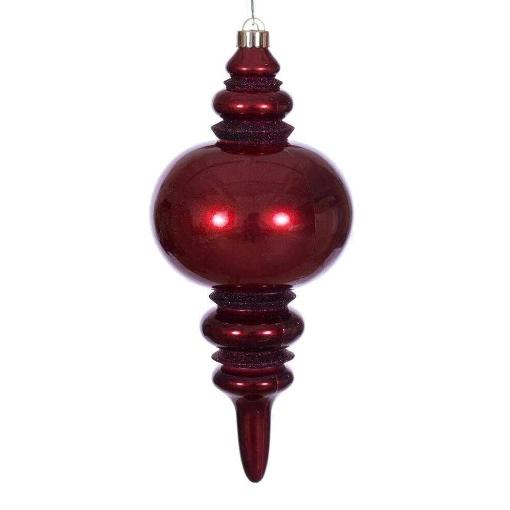 Vickerman 13" Wine Candy Glitter Finial Christmas Tree Ornament