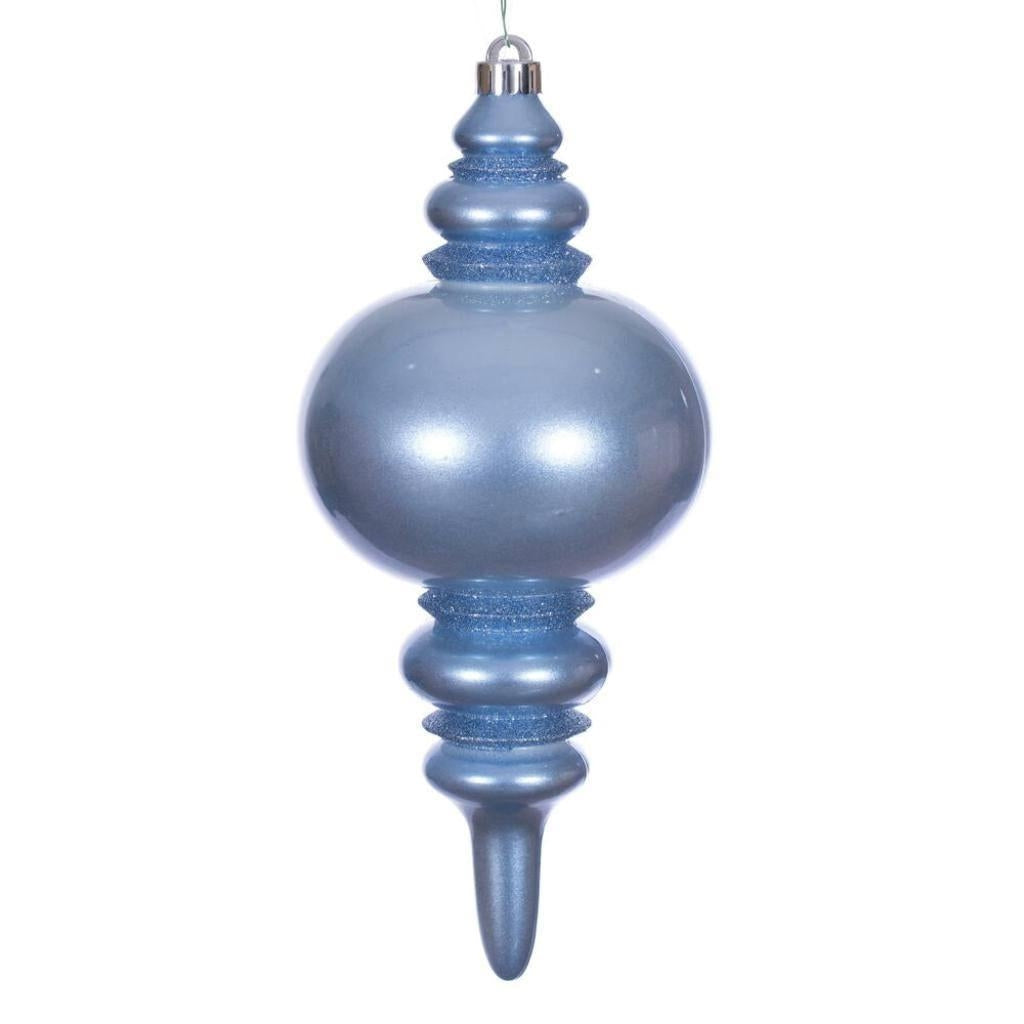 13" Periwinkle Candy Glitter Finial Christmas Tree Ornament