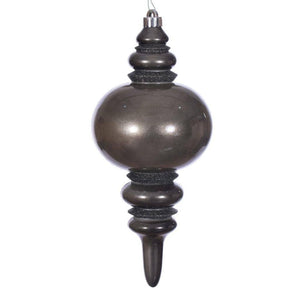13" Gunmetal Glitter Finial Christmas Tree Ornament
