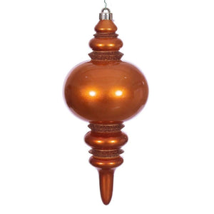 13" Copper Candy Glitter Finial Christmas Tree Ornament
