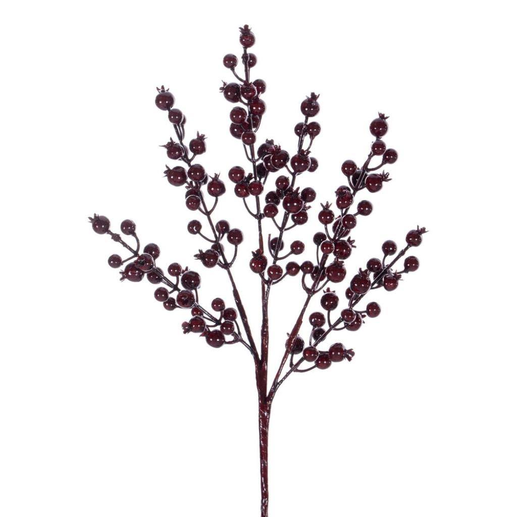 Vickerman 14" Burgundy Crab Apple Berry Unlit Pick (6 Pack)