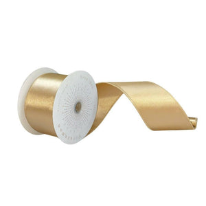 2.5" x 10Yd Champagne Satin Christmas Ribbon