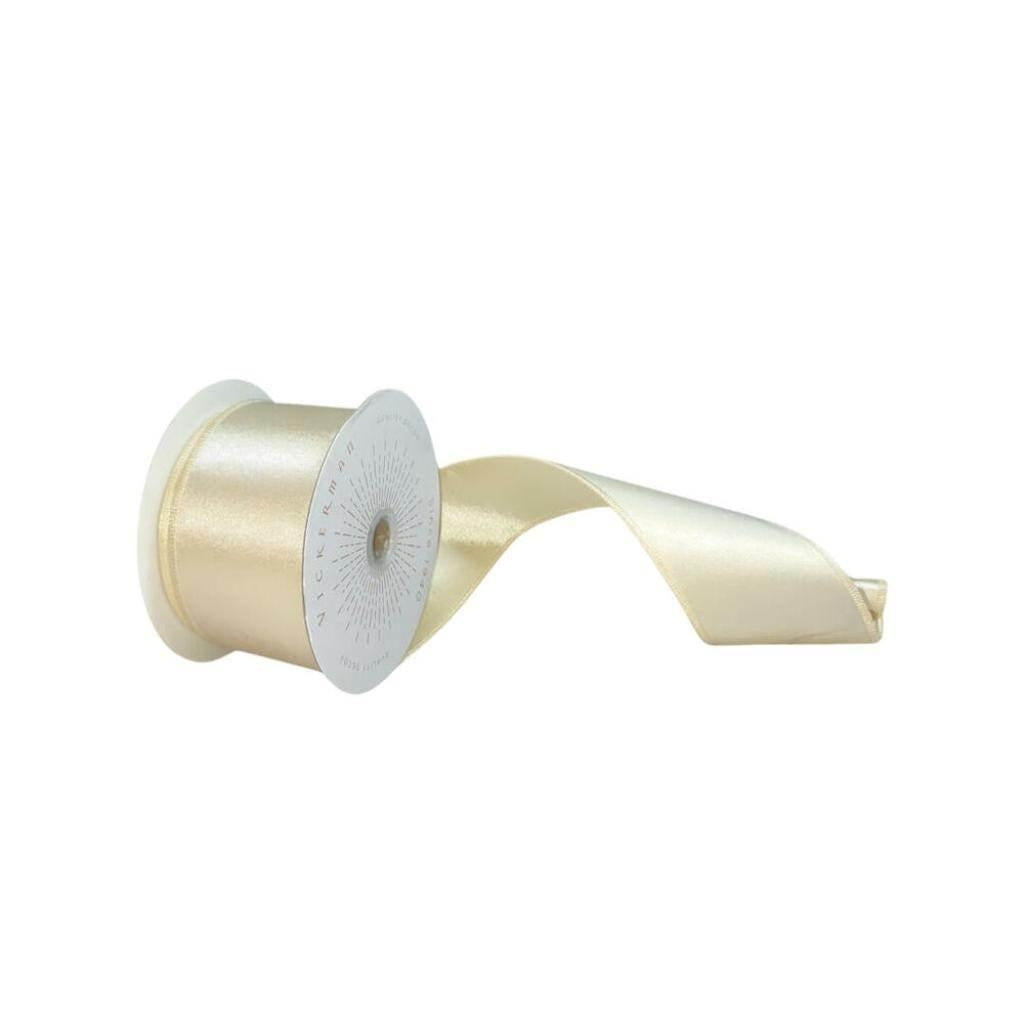 2.5" x 10Yd Oat Satin Christmas Ribbon