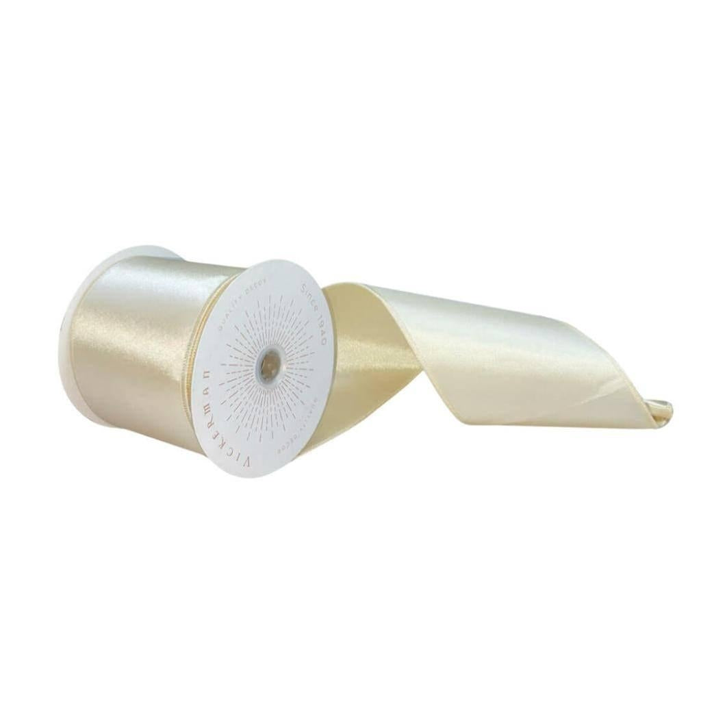 4" x 10Yd Oat Satin Christmas Ribbon